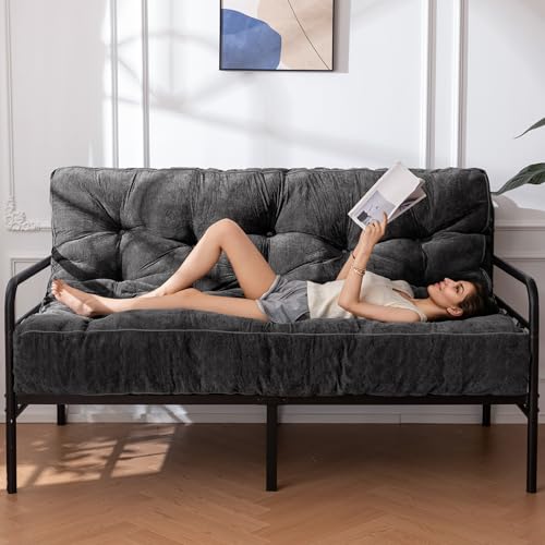YOSHOOT 8 Inches Futon Mattress Full Size, Thick Futons Sofa Couch Bed, Chenille Fabric Floor...