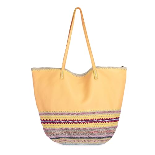 Image of The Sak Faye Tote Bag - Hand Crochet Women's Purse For Everyday & Travel - Handbag With Zipper Pocket & Shoulder Straps