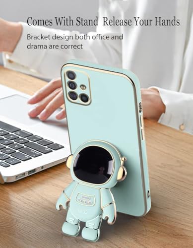 Image of for Samsung Galaxy M31s Case Cute 3D Astronaut Stand Design Camera Protection Shockproof Soft Back Cover (for Samsung Galaxy M31s, White)