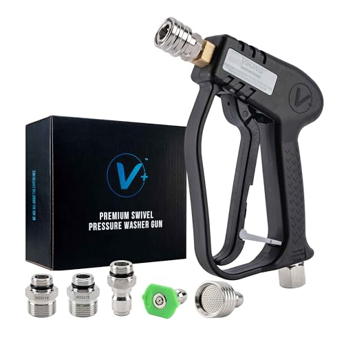 VIKING Premium Swivel Pressure Washer Gun Short Handle with Quick Connect for a Gas or Electric Pressure Washer Includes 3 Adapters and 2 Nozzles for Car Cleaning Kit