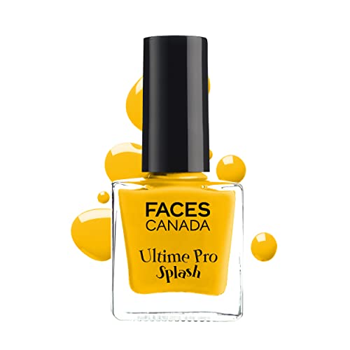 FACES CANADA Ultime Pro Splash Nail Enamel - Sunny Side Up 51 (8ml) | Quick Drying | Glossy Finish | Long Lasting | No Chip Formula | High Shine Nail Polish For Women | No Harmful Chemicals