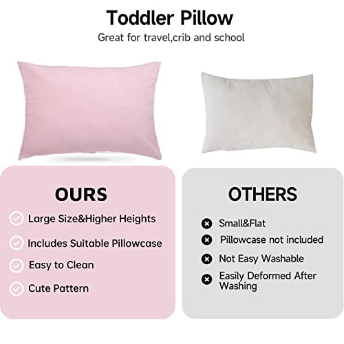 Toddler Pillow With Pillowcase - 13X18 Organic Cotton Baby Pillows For Sleeping - Soft Little Travel Pillows For Boys & Girls, Kids Bedding Set, Perfect For Cot Crib, Daycare, Car Trips #TOP3