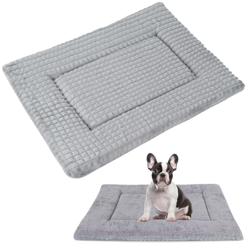 Vejaoo Cama para cão, almofada para gaiola de cão, almofada reversível lavável, tapete de pelúcia suave para cachorros, colchão de espuma viscoelástica para cães pequenos, médios e grandes