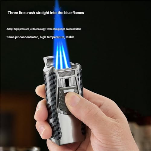 Encendedor de triple llama para uso en exteriores y barbacoas con cuerpo de metal 5