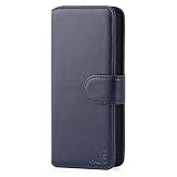 Chalk & Hide - Prawdziwa Skóra Trzepnięcie Portfel Etui Pokrowiec do Apple iPhone 14 (6.1"), z Gniazdem na Kartę, Zamknięciem Magnetycznym i Wbudowanym Stojakiem - Ciemnoniebieski