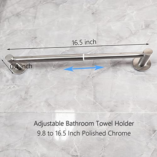Kitsedit Towel Bar Self Adhesive No Drill Sus304 Stainless Steel Brushed Nickel Adjustable Bathroom Towel Holder Expandable Towel Racks #TOP1