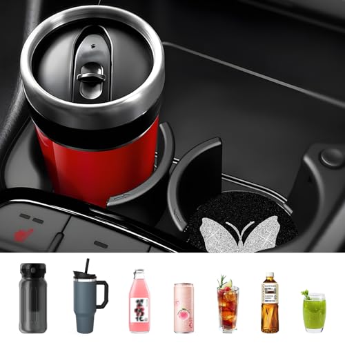 Portavasos para carro butterfly con brillo plateado 2 pcs miniatura 6