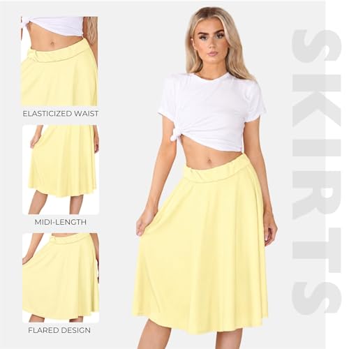 Falda skater de tartán hasta la rodilla para mujer en tallas grandes de poliéster y elastano 6