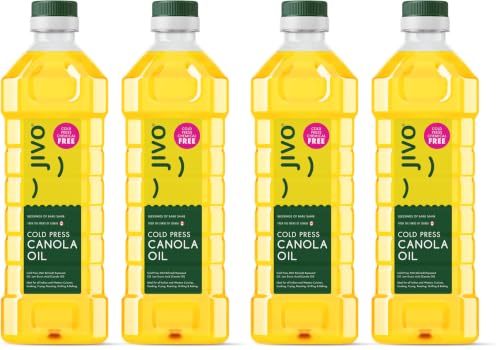 Image of JIVO Canola Cold Pressed Edible Oil 1+1 Litres | Cooking Oil for Daily Use, Ideal for Roasting, Frying, Baking & All Types of Cuisines | Cold Pressed Oil for Cooking (Pack of 2)