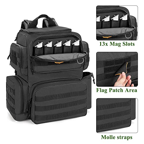 DSLEAF Tactical Pistol Backpack with 3 Cases