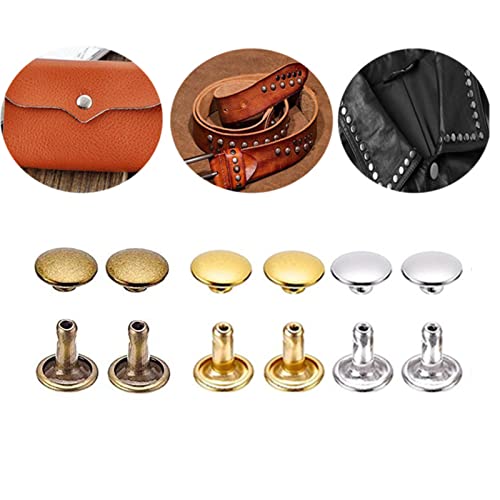 100 Sets 8Mm X 8Mm Double Round Cap Rivet Rapid Rivets Button Studs Punk Spike Repair Leathercraft Diy Decoration (8Mm X 8Mm, Bronze) #TOP5