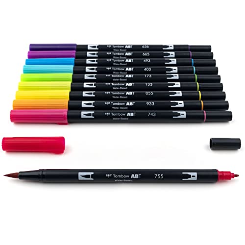 Feutres Double Pointe Tombow Couleurs Vives sans Tache ni Bavure - 5