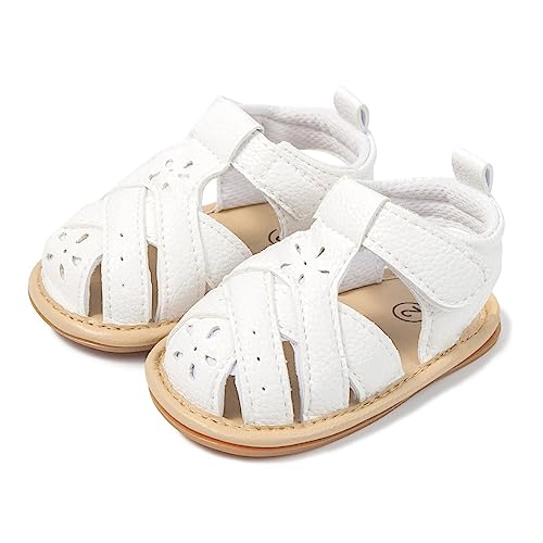 Children Sandals Soft Flat Shoes Fashion Comfortable Bow Soft Bottom Lightweight Baby Princess Toddler Girl Slip on (White, 5 Infant)