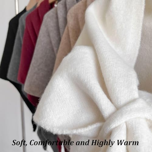 Triangle Shawl Scarf, Pashmina Wool Knit Wraps Triangle Scarf, Winter Fall Evening Casual Outerwear for Winter4