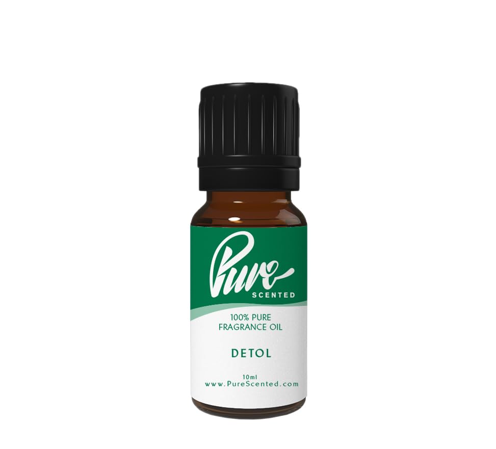 Pure Scented 10ml Fragrance Oils - 1 x 10ml Suitable for Candles, Soaps, Slime, Diffusers, Cosmetics, Wax Melts, Designer (1 x 10ml, Detol) — image 1
