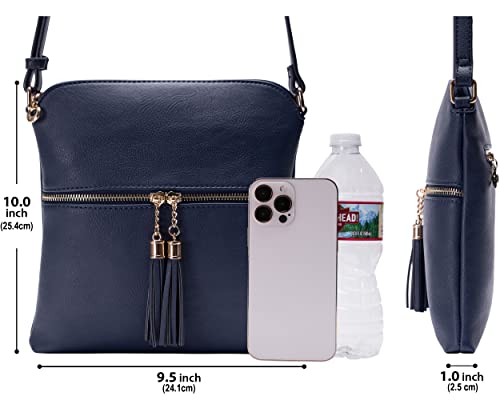 Image of Solene Womens Lightweight Medium Crossbody Purse with Tassel, Perfect Size Crossbody Bags for Daily Use, travel