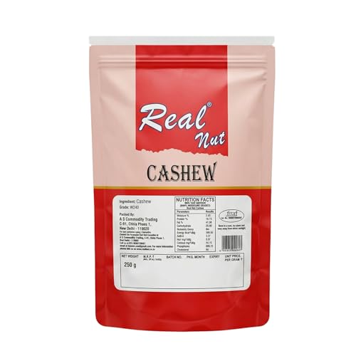 Image of RealNut Premium Raw Cashew Nuts W240 - 250g | Whole Plain Kaju | Jumbo Grade Cashews | Natural & Unroasted Dry Fruits | Healthy Snack for Cooking, Sweets & Daily Nutrition