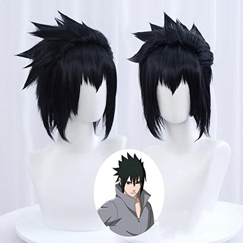 Miniatura 4 de Sasuke Uchiha Cosplay Hombres corto negro peluca Cosplay Anime Cosplay peluca resistente al calor Pelucas sintéticas
