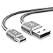 Produktbild CELLONIC® USB Kabel 1m kompatibel mit Bang & Olufsen BeoPlay A1, A2 Active, P2, P6 / BeoLit 17 Ladekabel USB C Type C auf USB A 2.0 Datenkabel 3A grau Nylon