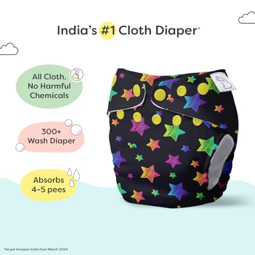 Image of SuperBottoms NEW UNO Freesize Cloth Diaper | Cloth diaper for babies 3M to 3Y | Washable & Reusable cloth diaper | Comes with cloth diaper insert | 1 Diaper and 1 Organic cotton Soaker