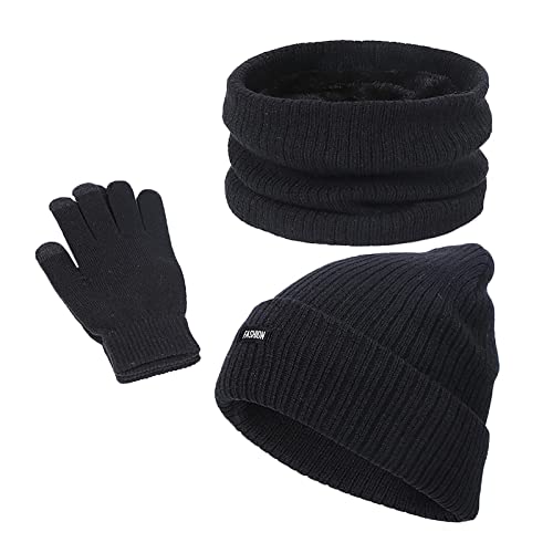 Esquirla Conjunto de masculinas femininas gorro cachecol conjunto de térmicas quentes e grossas de a