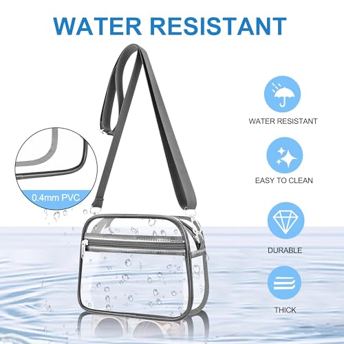Image of Clear Bag for Stadium Events - Stadium Approved Small Mini Clear Purse, Women's Top-Handle Handbags for Sports Concerts
