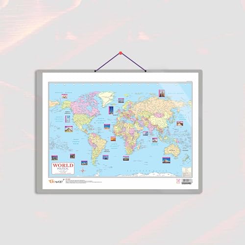 Image of GO WOO WORLD POLITICAL CHART HARD LAMINATED | Fun with World Politics Chart