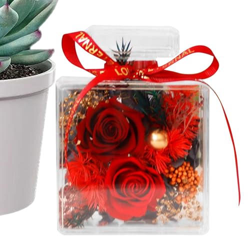 Bouteille de parfum décoration de table avec fleur acrylique