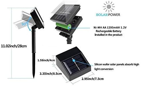 Miniatura 4 de Tira de luces solares de lichi para exteriores, 16.5 pies, 50 LED, impermeable, con cuerda de luces para exteriores, ideal para decoración del