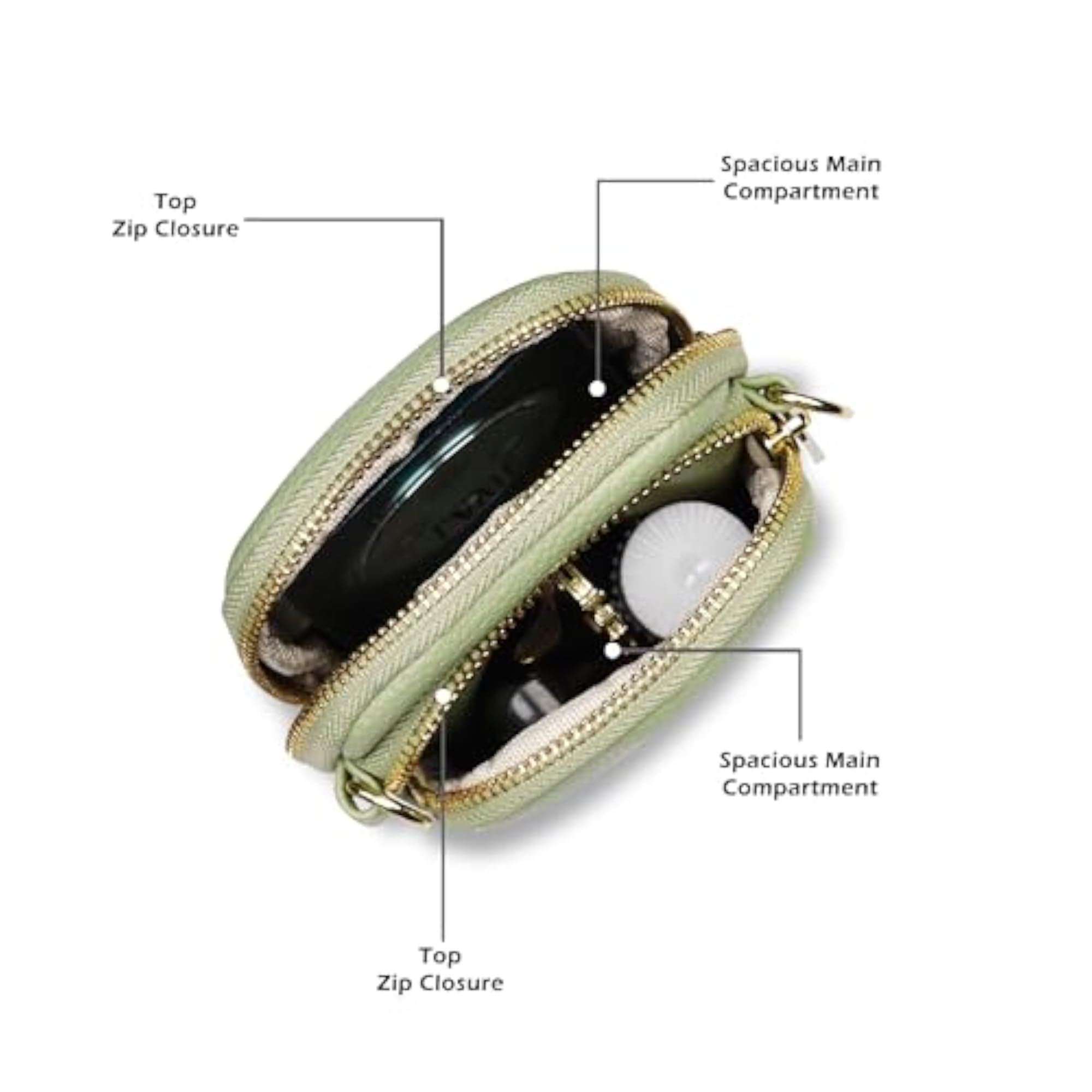 Women's Mobile Vertical 2-Compartment Sling Bag