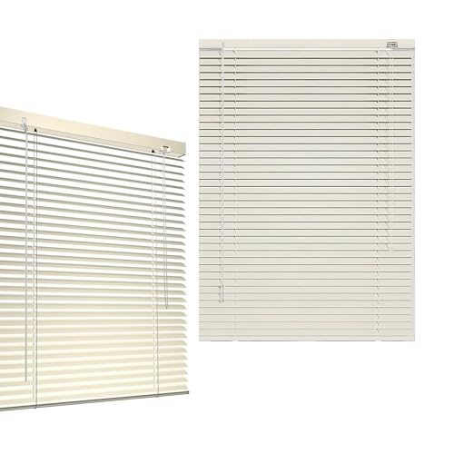 AJTXCSFOQL Personalizado Persianas Venecianas Aluminio Lamas de 25mm, Deslumbramiento Cortinas Horizontales para Ventanas Interiores Oficina Baño Dormitorio, Fácil Instalación(Beige)