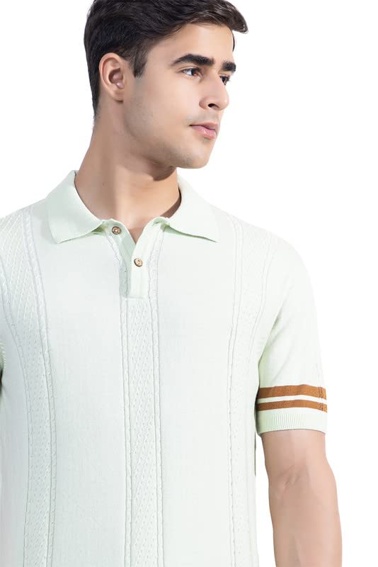 Image of Armisto Men's 100% Cotton Fancy Party Polo T-Shirt /Neutral Colour