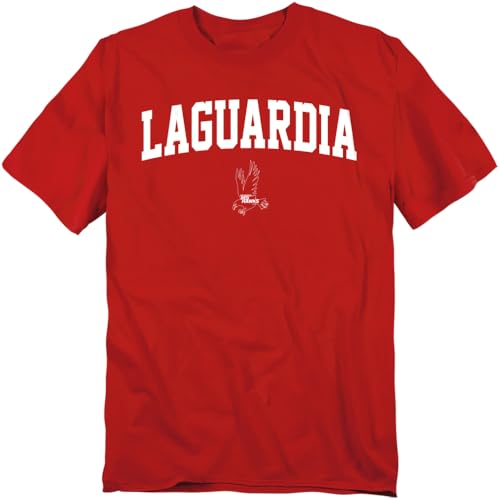 LOGOVISION LaGuardia Community College One Color Arched Unisex Adult T Shirt, Red, 3X-Large
