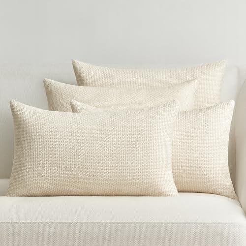 Topfinel Kissenbezug 4er Set Chenille Kissenbezüge für Wohnzimm Schlafzimmer Sofa