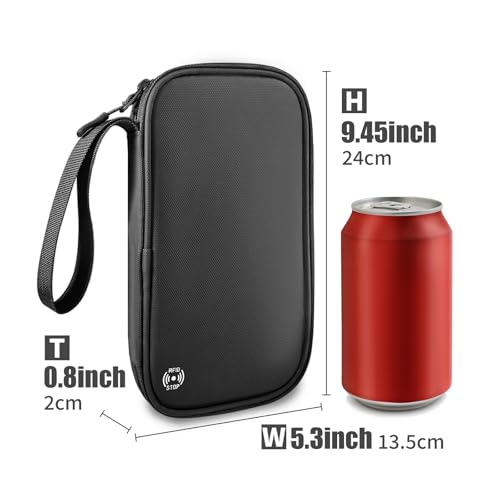 Family Passport Holder for 4,5, Large Rfid Blocking Passport Holder Wallet, Travel Document Organizer Waterproof with 9 Credit Cards Slots for Men & Women (Large, Black)3