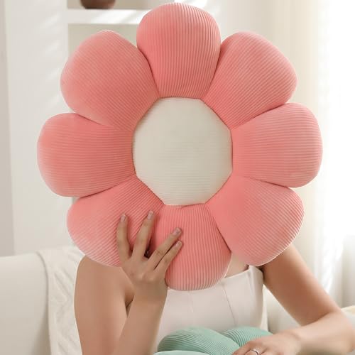 Image of HOKIPO Flower Pillow Fluffy Soft Decorative Throw Pillow Seating Cushion Plush Pillow for Sofa Couch Bed Nursery Props - 42 cm, Baby Pink (AR-6234-PNK)