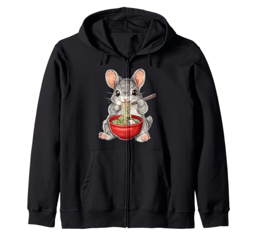 Chinchilla Pet Cute Kawaii Ramen - Fideos japoneses Sudadera con Capucha