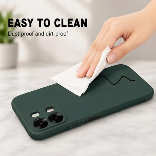 Image of Back Cover Compatible with Oppo A6 Pro 5G | Full Camera Protection | Premium Liquid Silicon Case | Flexible Bumper Case for Oppo A6 Pro 5G (Green)