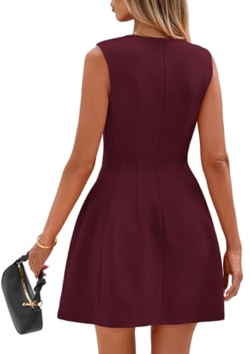 Image of PRETTYGARDEN Summer Dresses for Women 2026 Elegant Classy Spring A Line Business Casual Work Graduation Cocktail Short Dress
