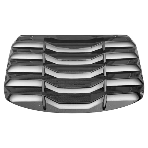 IKON MOTORSPORTS Rear Window Louver Compatible with 2022-2025 Subaru BRZ & Toyota GR86, IKON Style ABS Plastic Carbon Fiber Print Windshield Sun Shade Cover Vent 2PCS