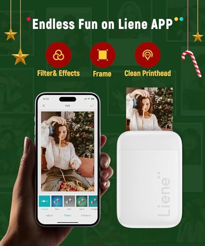 LIENE Mini Photo Printer, 2x3" Inkless Bluetooth Printer, Compatible with iOS & Android, Pearl White - Image 5