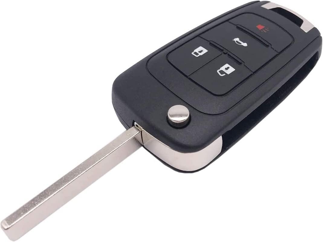 4 Buttons Folding Flip Key Fob Cover Case fits for Chevy Malibu Cruze Camaro Equinox Verano Sonic Keyless Entry Remote Control Key Fob Shell