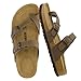 CUSHIONAIRE Luna Sandals for Women, Cork Footbed Womens Sandals for Summer Comfort with Adjustable Straps, Wide Width Available, BROWN 8.5