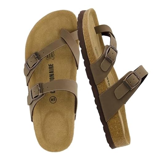 CUSHIONAIRE Women's, Luna Low Heel Slide Sandals Brown 6 M