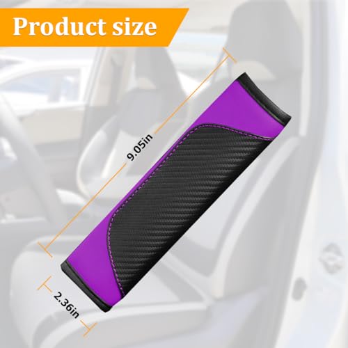 Image of Osilly 2PCS Car Seat Belt Cover, Carbon Fiber Seatbelt Shoulder Protection, Soft Car Seat Belt Strap Cushion Protect Your Neck and Shoulder, Car Accessories Seat Belt Pad for Car Truck (Purple)