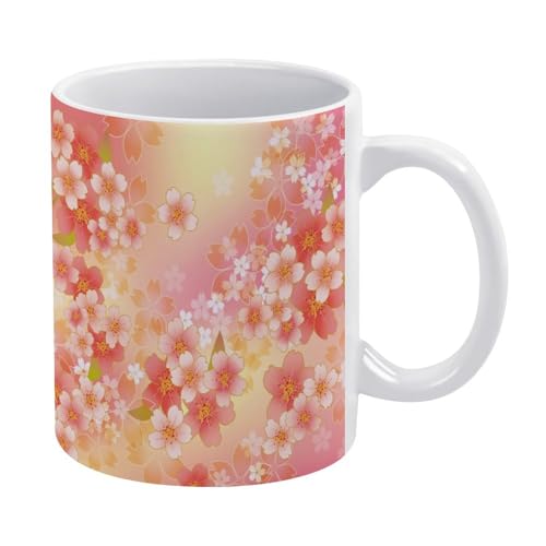 マグカップ おしゃれ 和風 桜 コーヒーカップ 陶器 丈夫 マグ カップ 食器 直径8.2×高さ9.6cm 330ml 軽い 気軽に使える コーヒーマグ インテリア アウトドア 綺麗 ジュース お茶 新生活 雑貨 台所 飲食店 家庭用 ファッション 誕生日
