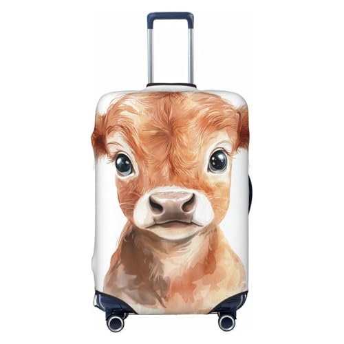Cute Cow Elastic Travel Luggage Covers Dustproof Scratch-Resistant Suitcase Protector Fit 22-24 Inch