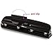 Chris.W Adjustable Black 4-Hole Paper Punch Puncher for A4 Refills - 10 Sheet Capacity - 6mm Hole Diameter - Benchmarking & Scale Design