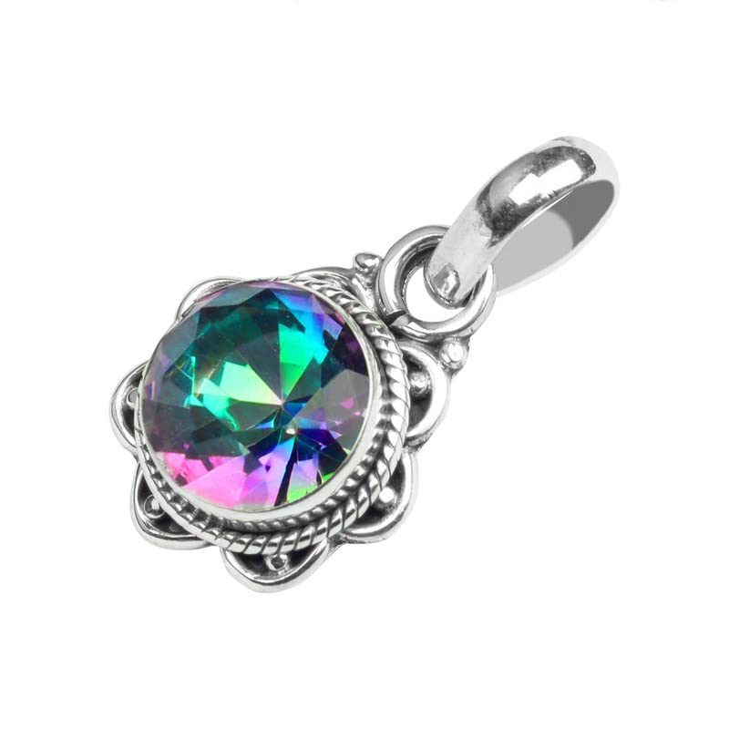 Miniatura 10 de Black Tourmaline Stone Pendant, 925 Sterling Silver Pendant Necklace For Women, Natural Gemstone handmade Pendant, round stone Pendant gift for her