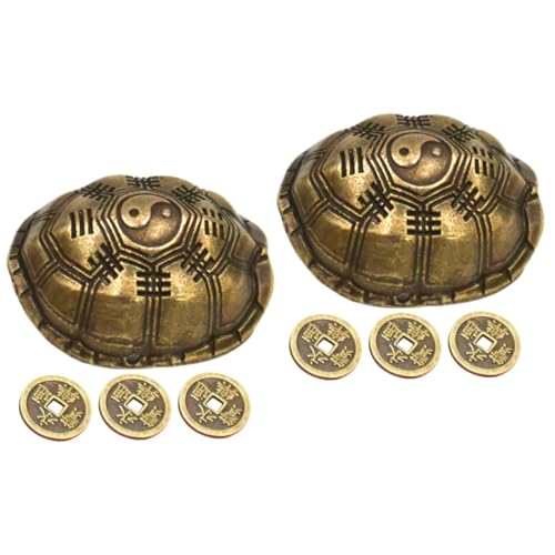 Cabilock 2 Set Di Ciondolo Positivo Ornamento Fortunato Feng Shui in Lega Di Zinco Per Divinazione Scultura A Guscio Di Per Ufficio